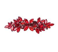 Red Flower Wedding Barrette with Metal and Plastic for Bridesmaids