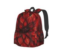 Red Flowers Bloom Across The Screen Lightweight Daypack Bookbag For Travel Hiking Daily Commutes Business, Pink Laptop Backpack For Men Women