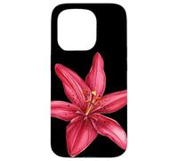 Red Flowers Blooming Tiger Lily Watercolor Floral Lover Case for iPhone 15 Pro