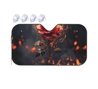 Red Flowers Burning Car Windshield Sun Shade Foldable Auto Front Window Sunshade Protection Universal Windshield Cover Sun Shade Keep Your Vehicle Cool Auto Interior Accessories