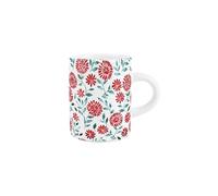 Red Flowers Espresso Cup - Pretty Ceramic Small Mug Gifts for Her - Coffee Shot Espresso Mug Present