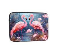 Red Flowers Flamingo 17 Inch Laptop Sleeve Shockproof Protective Notebook Sleeve Travel Laptop Bag for Men Women