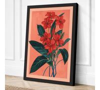 Red Flowers in Bloom Canvas Wall Art Print 36x24 Inch (91 x 61 cm)