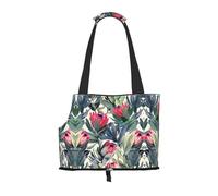 Red Flowers print Puppy Carrier Walking Dog Bags Pets Dogs Carrier Bags for small Dogs and Cat and Rabbit