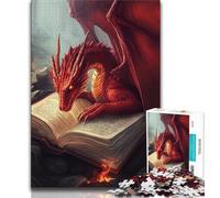 Red Flying Dragon 1000 Piece Jigsaw Puzzles for Teenagers,Family Game Stress Reliever Difficult Challenge Artists Collection,Fine Art (75x50cm)