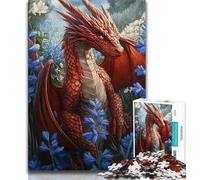 Red Flying Dragon Jigsaws 1000 Pieces for Adults,Challenging To Complete But Fun And Humorous Educational Game for Birthday 38x26cm