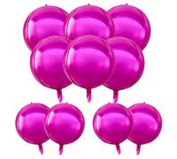 Red Foil Balloons 10pcs 22 Inch 15 Inch Large Round Foil Big Giant 4D Round Balloons for Wedding Graduation Anniversary Baby Shower Birthday Party Decorations YuBeiKoo (10pcs Fushia)