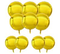 Red Foil Balloons 10pcs 22 Inch 15 Inch Large Round Foil Big Giant 4D Round Balloons for Wedding Graduation Anniversary Baby Shower Birthday Party Decorations YuBeiKoo (10pcs Gold)