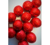 Red foil chocolate balls aprox 100
