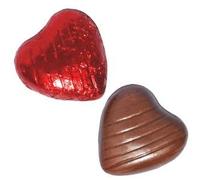 Red Foil Chocolate Hearts Wedding Favours x50