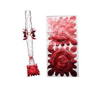 Red Foil Garland - 2 Pack, 275cm Each, Metallic PVC Hanging Decorations for Parties and Holidays