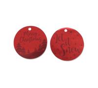 Red Foil Gift Tags 'Merry Christmas' 'Let It Snow' 20 Pack
