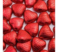 Red Foil Wrapped Milk Chocolate Hearts Wedding Party Table Favours - 100 Pack