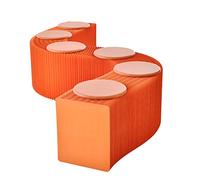 Red Folding Paper Stool Chair - Portable Teles Sofa Relaxing Footrest for Office Living Room Reception Shopping Mall - Lightweight Eco-Friendly Design