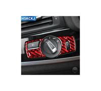 (Red) For Bmw X3 F25 2011-2017 X4 F26 2014-2017 Car Headlight Switch Dim Light Control Button Cover Trim Carbon Fiber Accessories
