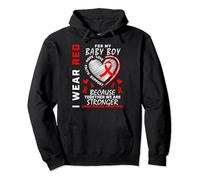 Red For My Baby Boy Son Heart Disease Awareness Clothing Pullover Hoodie