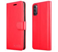 (Red) For OPPO Reno4 5G Leather Wallet Case