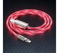 (red, For Type-C) 120W Fast Charging Cable USB Cord LED Light USB C Streamer Light LED USB C Cord Type C Rotate Cable Glow Flowing For iPhone 11 12 13 14Xiaomi 1M