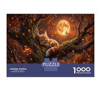 Red Fox 1000 Piece Puzzle for Relaxation Full Moon Tree for First-Time Jigsaw Users Memory Improvement Housewarming Gift 52x38cm/1000pcs