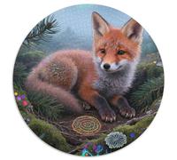 Red Fox 1000 Pieces Round Jigsaw Puzzles Challenging & Brainteasing Educational Games for Adults And Kids 1000pcs (67.5x67.5cm)