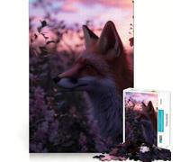 Red Fox Aesthetic Sunset 1000 Piece Jigsaws for Adults Puzzle Mind Exercise Toy Family Bond Precision Cut Creative Gift (38x52cm)