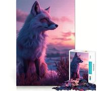 Red Fox Aesthetic Sunset 1000 Pieces Jigsaws Adults Puzzles Gifts Mind Challenge Toy Easy Leisure Precise Cut (50x75cm)