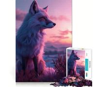 Red Fox Aesthetic Sunset Jigsaw 1000 Pieces for Teenagers Strengthen Memory Relaxing Fun Smooth Edge Santa Wish List (38x26cm)