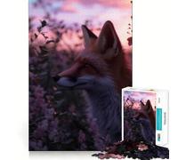 Red Fox Aesthetic Sunset Jigsaw Puzzle for Adults 1000 Pieces Mind Puzzle Calm Pastime Image Assembly Lovely Present (50x75cm)