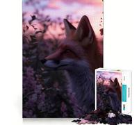 Red Fox Aesthetic Sunset Jigsaw Puzzles for Teenagers 1000 Piece Recall Upgrade Calm Relax Clear Cut Art Collection Piece (38x26cm)