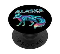 Red Fox Alaska Northern Lights Aurora Borealis PopSockets Adhesive PopGrip