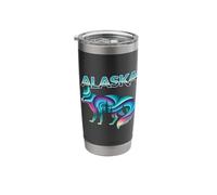 Red Fox Alaska Northern Lights Aurora Borealis Stainless Steel Insulated Tumbler