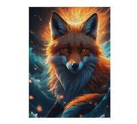Red Fox Amidst The Waves Vivid Wooden Jigsaw Puzzle for Adults, 500 PCS