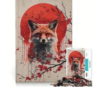 Red Fox And Cherry Blossoms 1000 Pieces Jigsaw Puzzles for Adults Mental Logic Toy Serene Time Firm Cut (50x75cm)