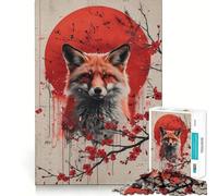 Red Fox And Cherry Blossoms Jigsaw Puzzles for Adults1000 Piece Mind Skill Group Joy Quality Edge Art Collection Piece (38x26cm)