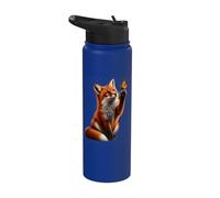 Red Fox Butterfly Wildlife Nature Animal Lover Stainless Steel Insulated Water Bottle