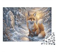 Red Fox Classic 1000 Pc Rigid Cardboard Jigsaw Winter Snowy Forest for Seniors Leisure Time Rainy Day Fun Must-Have Puzzle Lovers 52x38cm/1000pcs