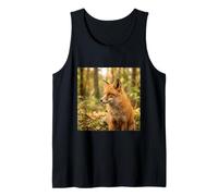 Red Fox Close Up Portrait Wildlife Forest Scene Tank Top
