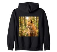 Red Fox Close Up Portrait Wildlife Forest Scene Zip Hoodie