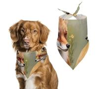 Red Fox Cute Dog Bandanna Scarf Printed Adjustable Triangle Pet Kerchief for Dogs And Cats