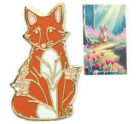 Red Fox Enamel Pin - Cute Fox Brooch, Hard Enamel Fox Lapel Pin, Fox Jewelry Gift & Woodland Creature Decor, Handmade Wildlife Enamel Pin, Nature-Inspired Fox-Themed Accessories for Women, Stylish Fox