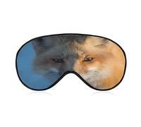 Red Fox Face Sleeping Blindfold Mask Cute Eye Shade Cover with Adjustable Strap for Women Men Night