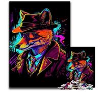 Red Fox Gang Leader Poster 1000 Piece Puzzle Wooden Jigsaw Puzzles for Adults Educational Activity for Cognitive Skills Cognitive Skill Improvement 50x75CM/19.68x29.52inch