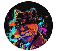 Red Fox Gang Leader Poster Adult Jigsaw Puzzles 1000 Pieces 1000Pc Adults Round Jigsaw Puzzle Relax & Challenge, Colorful Home Decor Art, for Friends (Size 67.5x67.5cm)