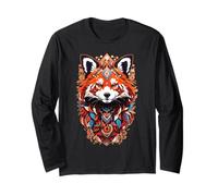 Red Fox Geometric Feathers Long Sleeve T-Shirt