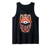 Red Fox Geometric Feathers Tank Top