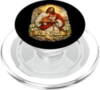 Red Fox He Is Risen Easter Resurrection Defeated Cross PopSockets PopGrip for MagSafe