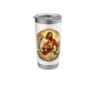 Red Fox He is Risen Easter Resurrection Defeated Cross Stainless Steel Insulated Tumbler