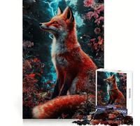Red Fox in A Mystical Forest Jigsaw Puzzle for Adults 1000 Pieces Mental Logic Toy Soothing Fun Firm Cut Warm Surprise (38x52cm)