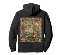 Red Fox in an Old Fashioned English Garden Vintage Pullover Hoodie