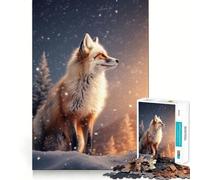 Red Fox in Sunset on Cliff 1000 Pieces Jigsaws Adults Puzzles Brain Workout Toy Soft Relax Image Assembly Lovely Present (38x26cm)